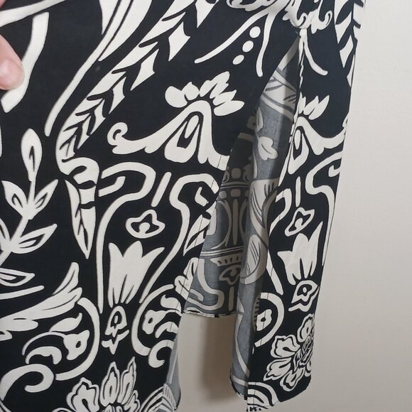 MSK, Black & White Paisley Sleeveless Maxi Dress, EUC, Beachy, Vacation, Boho - Picture 8 of 16